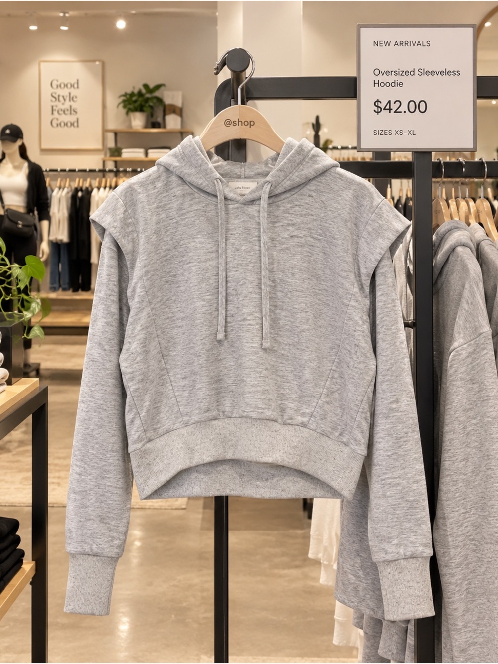 Soft light grey long sleeve hoodie and wide leg pants SMALL